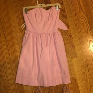 pink sear-suckered strapless dress LILLY PULITZER